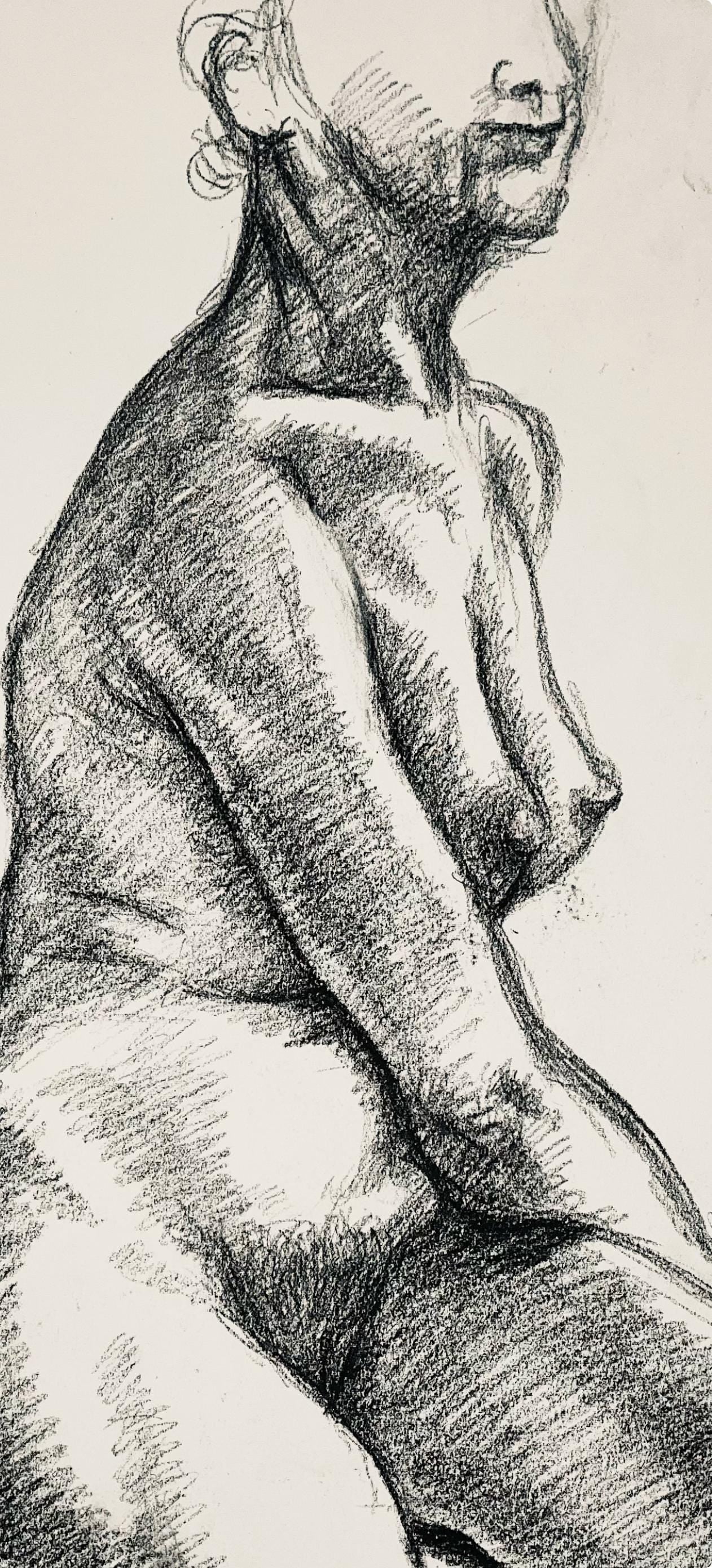 Ian Hornak, Renaissance Female Nude Figure Study, 1963, Original Drawing