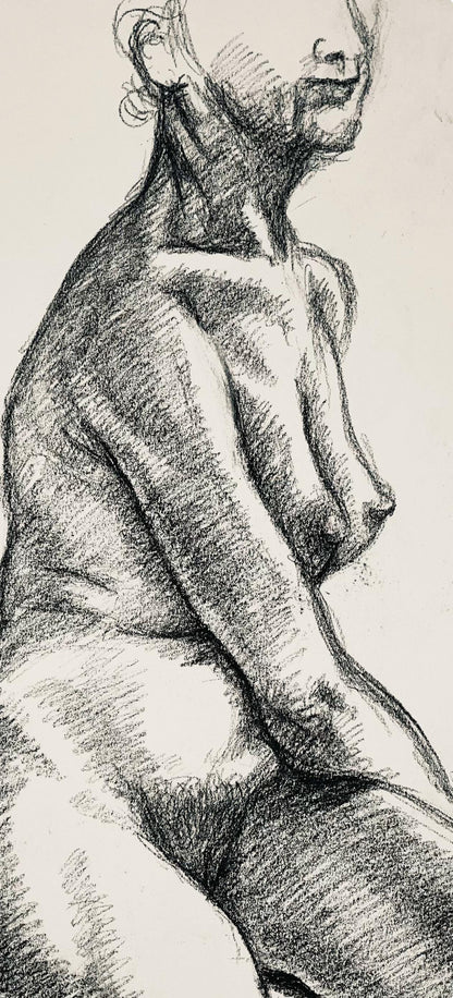 Ian Hornak, Renaissance Female Nude Figure Study, 1963, Original Drawing