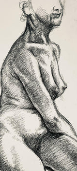 Ian Hornak, Renaissance Female Nude Figure Study, 1963, Original Drawing