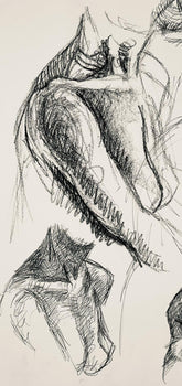 Ian Hornak, Renaissance Female Nude Figure Study, 1963, Original Drawing