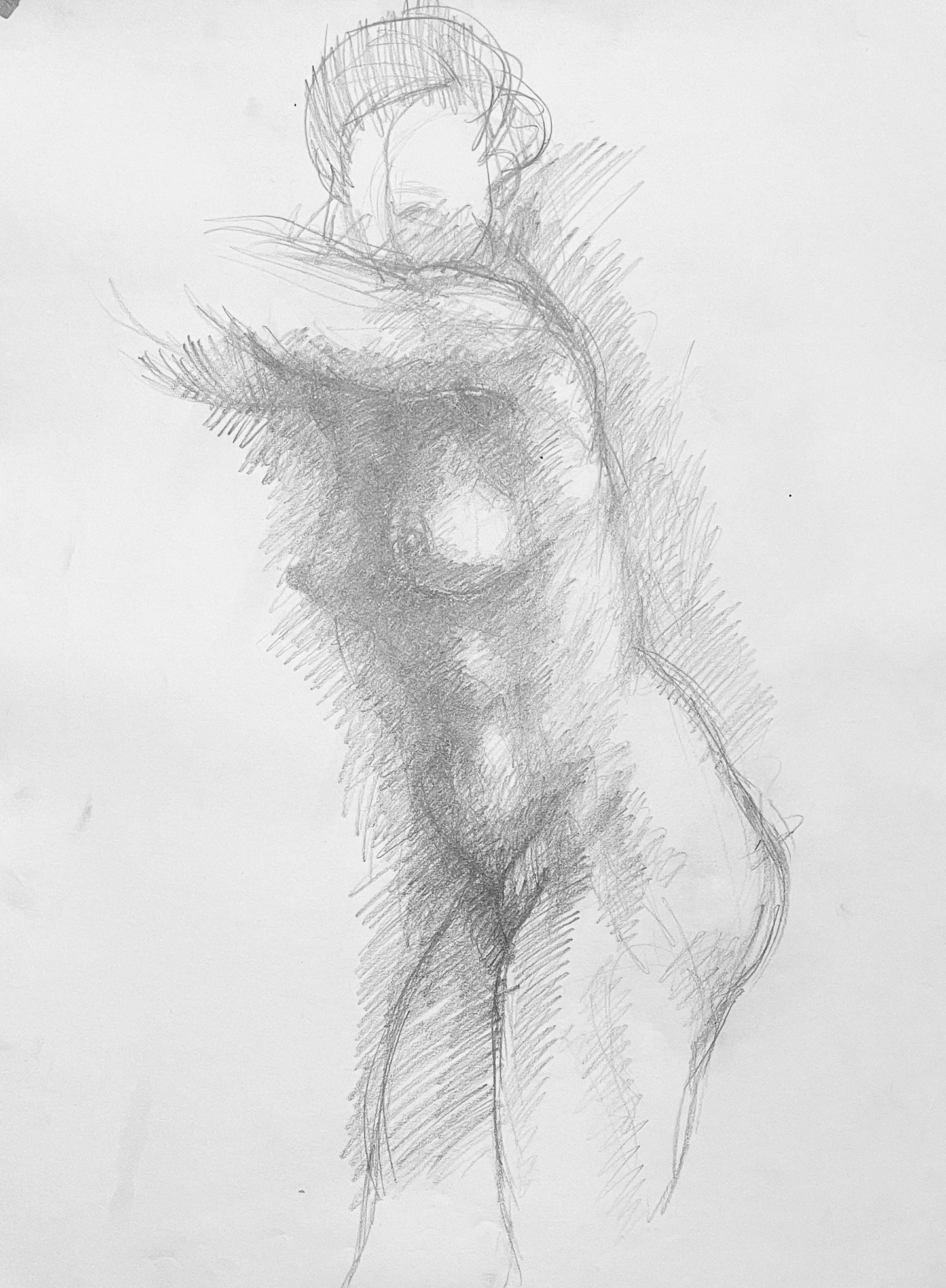 Ian Hornak, Renaissance Female Nude Figure Study, 1963, Original Drawing