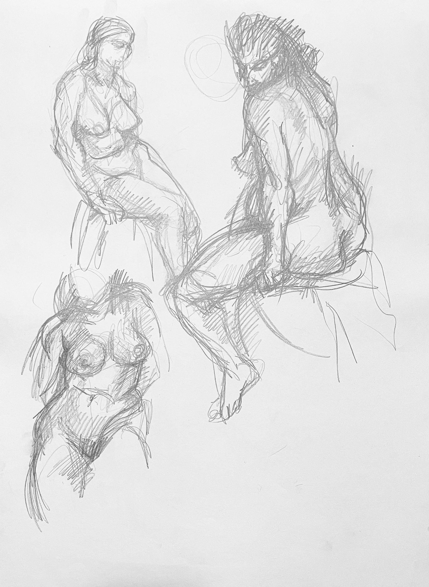 Ian Hornak, Renaissance Female Nude Figure Study, 1963, Original Drawing