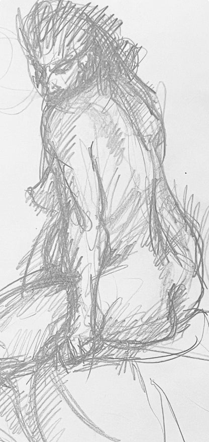 Ian Hornak, Renaissance Female Nude Figure Study, 1963, Original Drawing