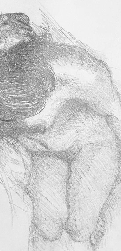 Ian Hornak, Renaissance Female Nude Figure Study, 1963, Original Drawing