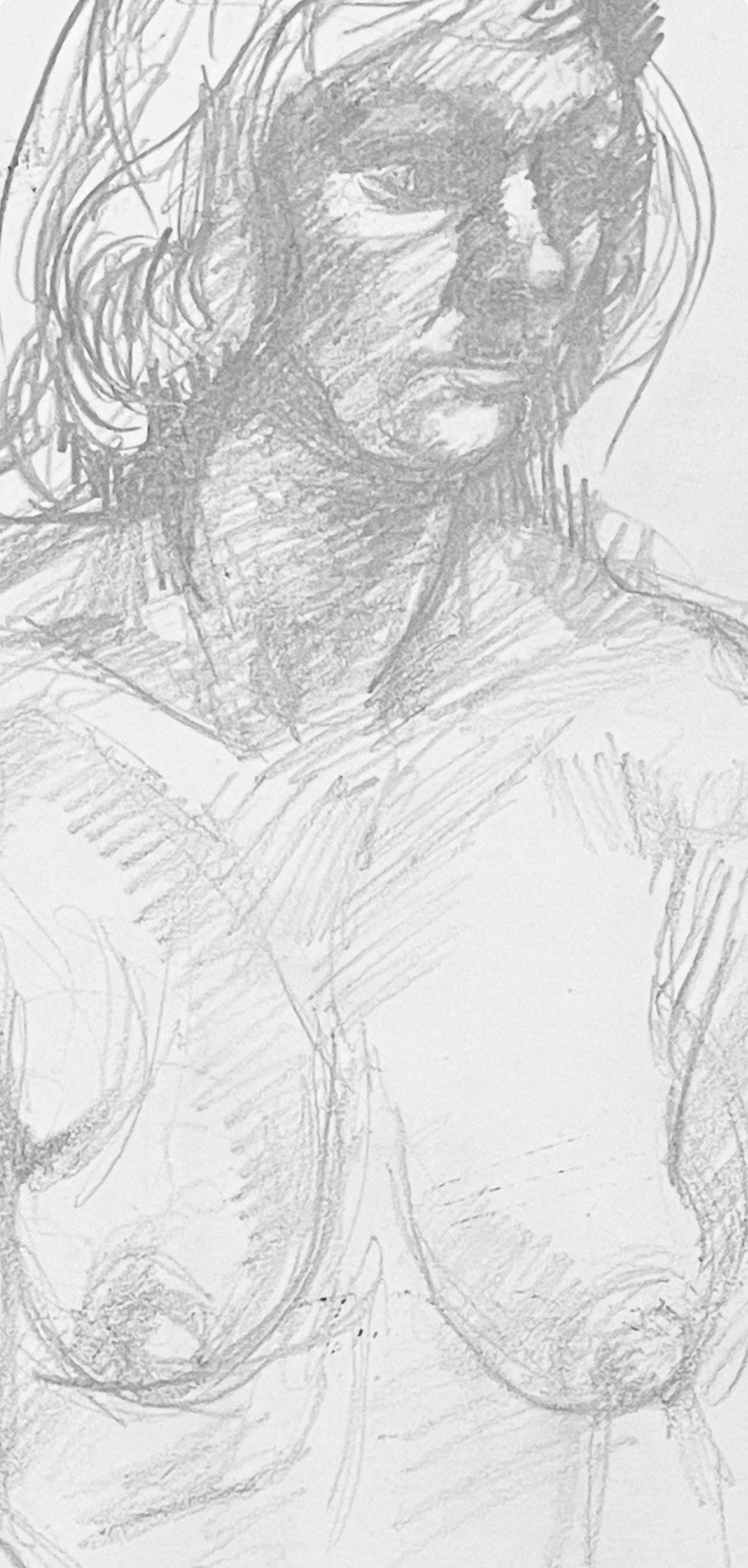 Ian Hornak, Renaissance Female Nude Figure Study, 1963, Original Drawing