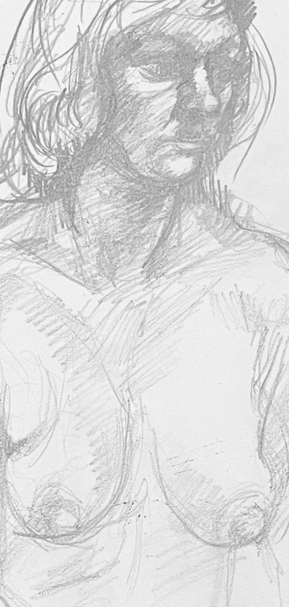 Ian Hornak, Renaissance Female Nude Figure Study, 1963, Original Drawing