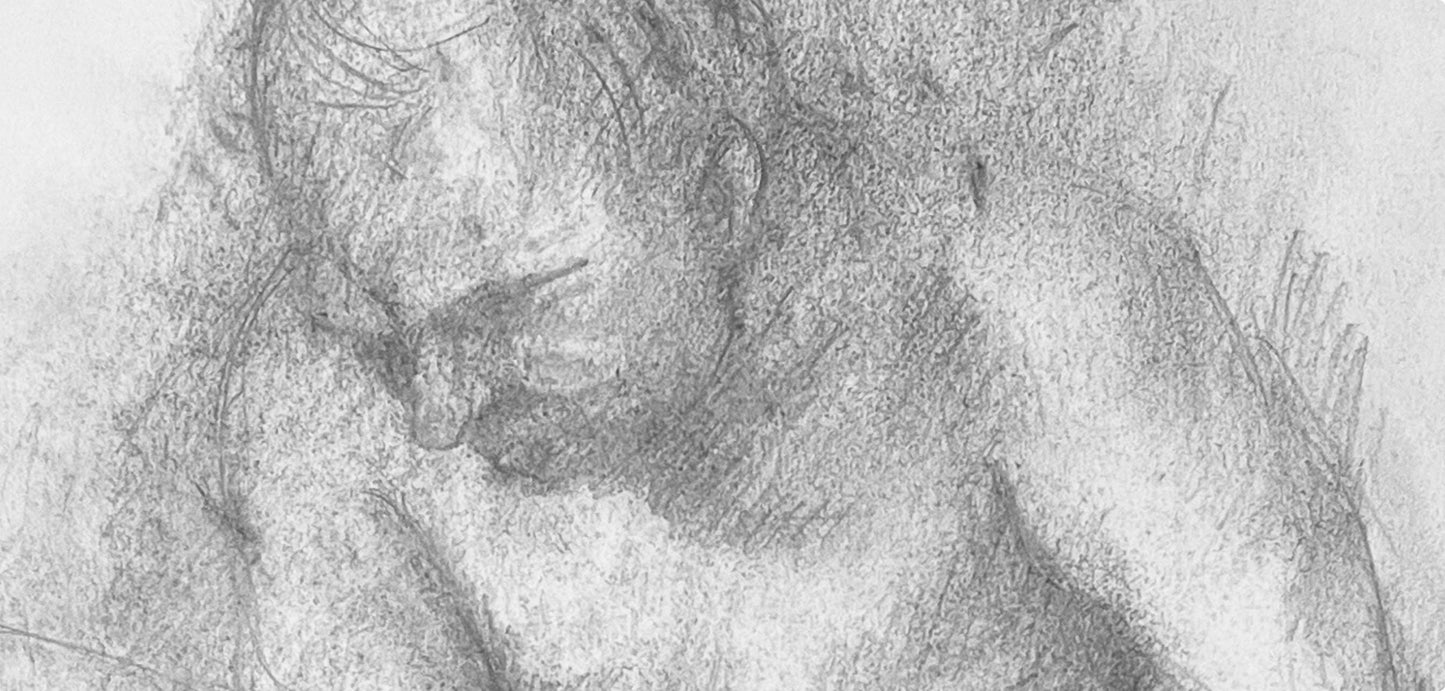 Ian Hornak, Renaissance Male Nude Figure Study, 1963, Original Drawing