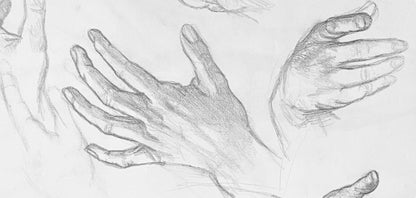 Ian Hornak, Renaissance Hand Figure Study, 1963, Original Drawing
