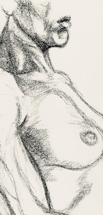 Ian Hornak, Renaissance Female Nude Figure Study, 1963, Original Drawing