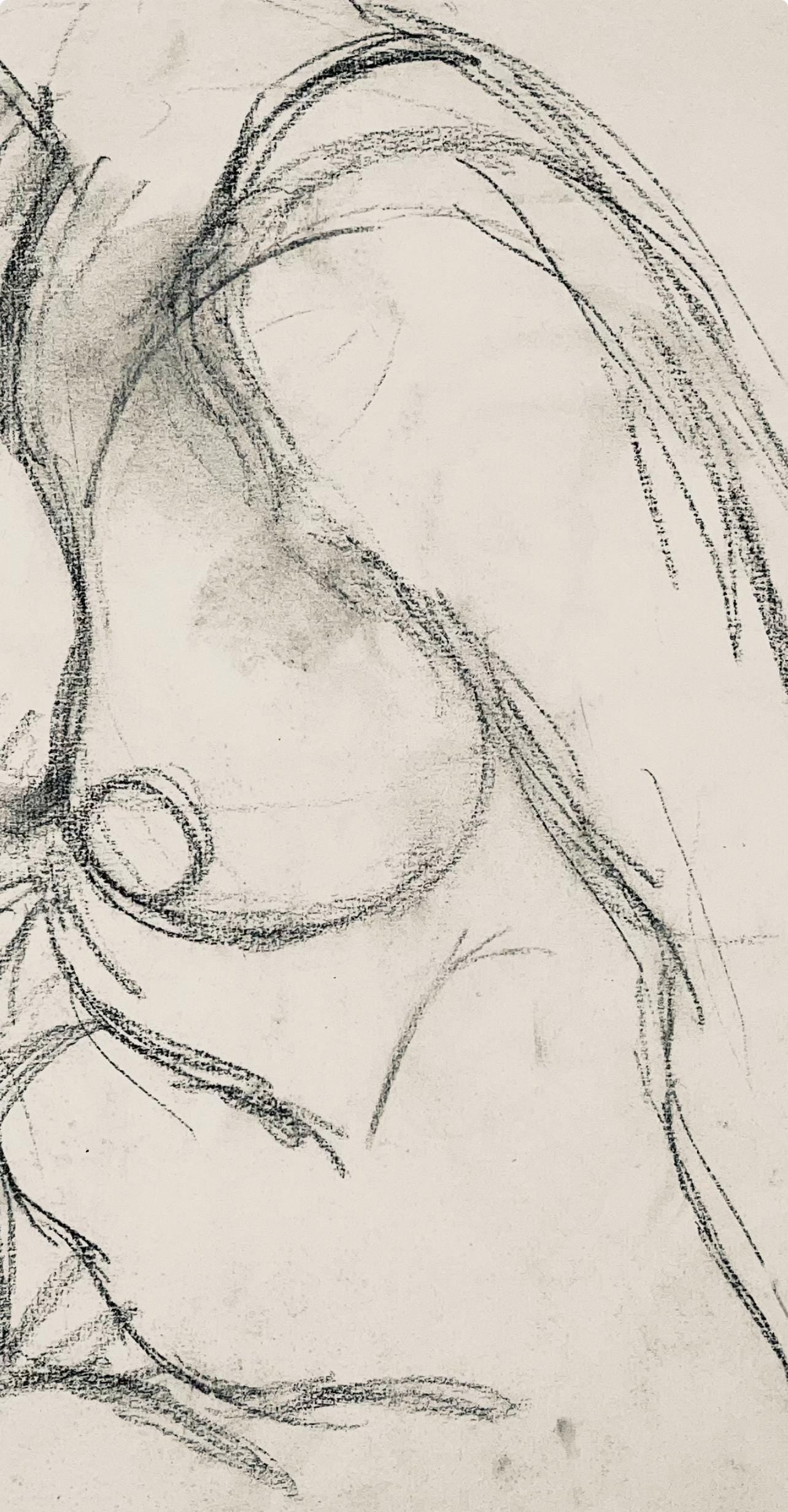Ian Hornak, Renaissance Female Nude Figure Study, 1963, Original Drawing