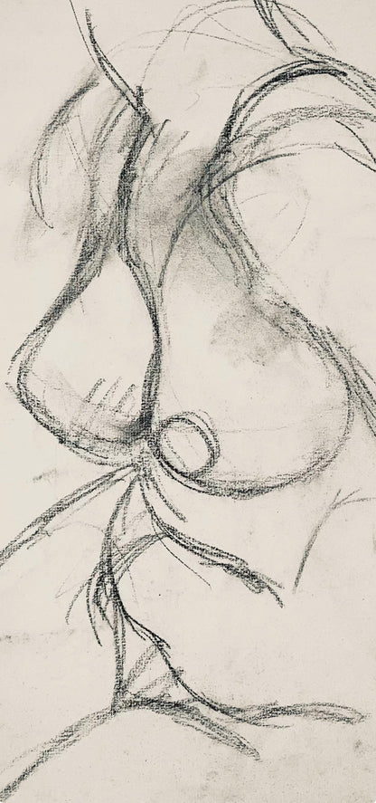 Ian Hornak, Renaissance Female Nude Figure Study, 1963, Original Drawing