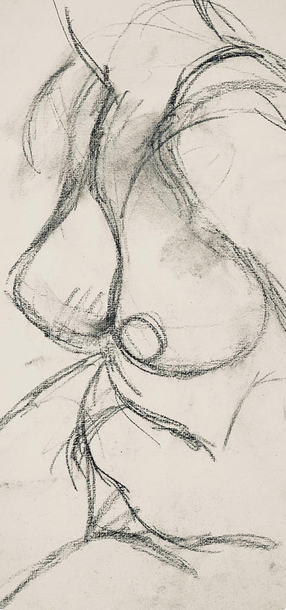 Ian Hornak, Renaissance Female Nude Figure Study, 1963, Original Drawing