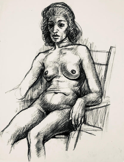 Ian Hornak, Renaissance Female Nude Figure Study, 1963, Original Drawing