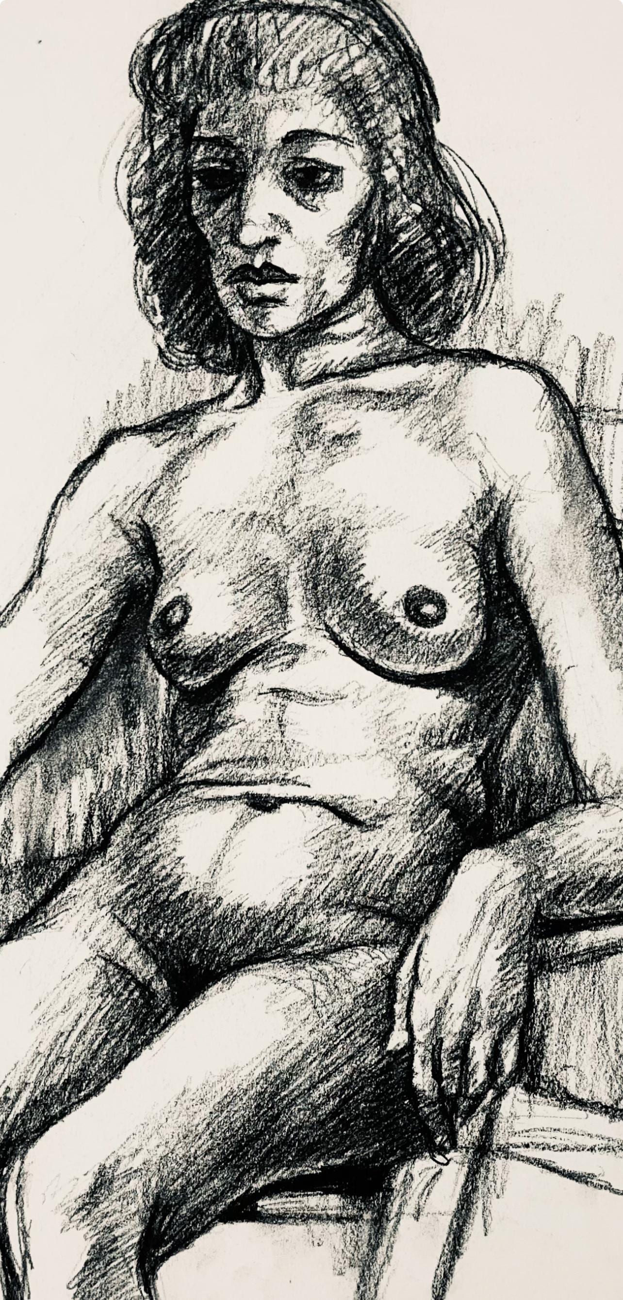 Ian Hornak, Renaissance Female Nude Figure Study, 1963, Original Drawing