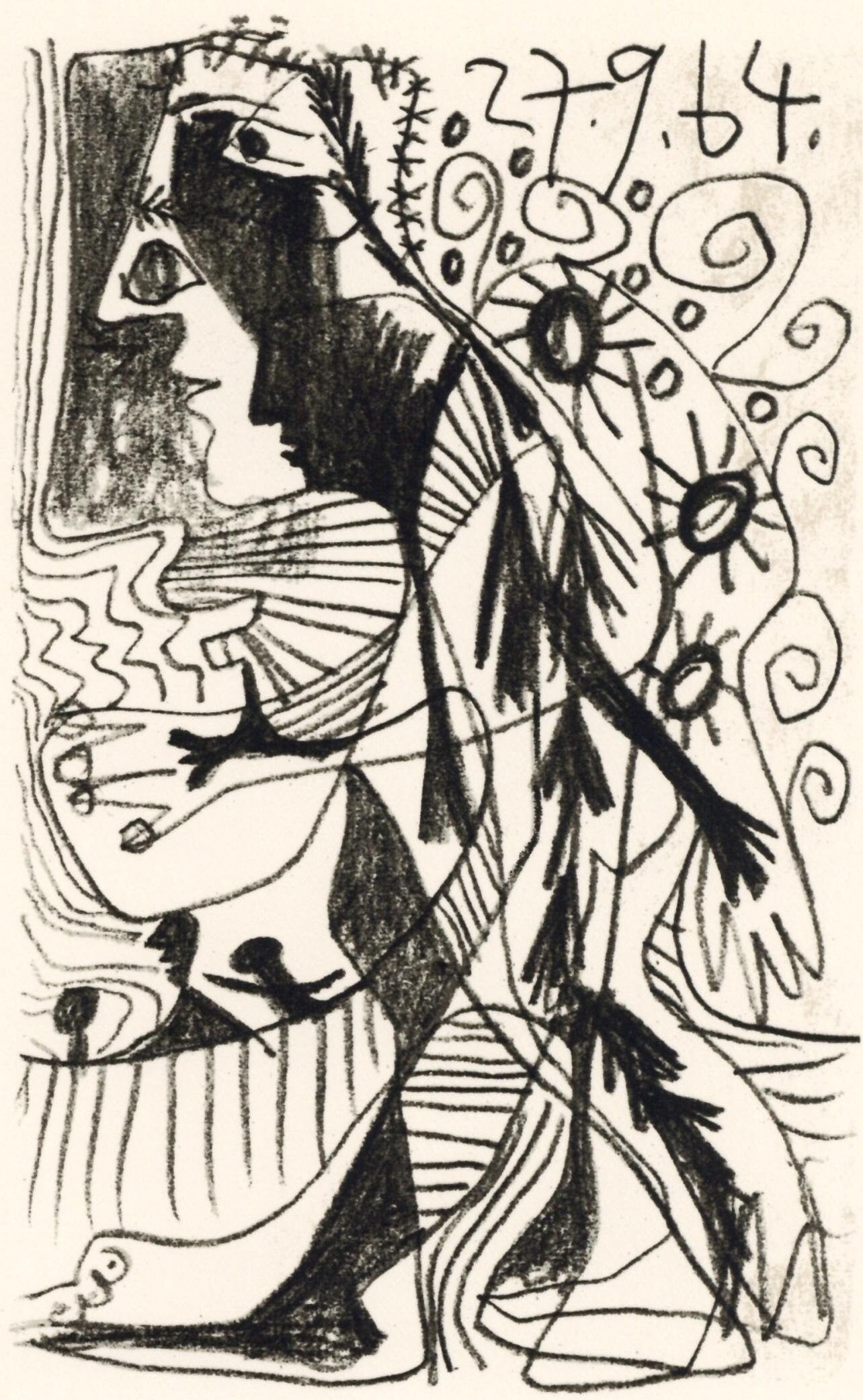 Pablo Picasso, Composition, Le Got Du Bonheur (Cramer 148; Bloch 2013), Mixed Media Lithograph