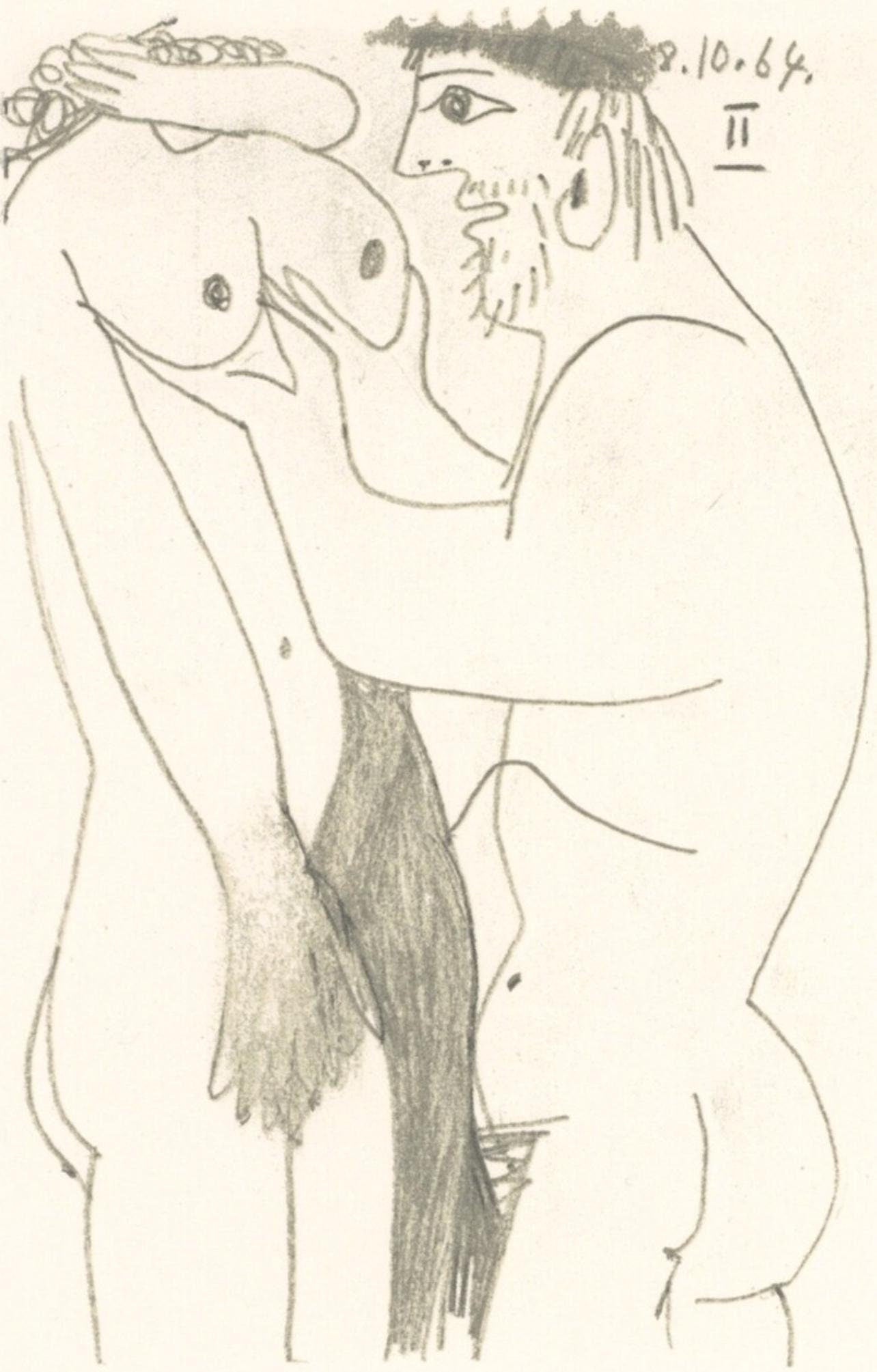 Pablo Picasso, Composition, Le Got Du Bonheur (Cramer 148; Bloch 2013), Mixed Media Lithograph
