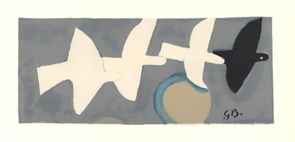 Georges Braque, Quatre Oiseaux (Maeght 1030), Derrire Le Miroir, Lithograph