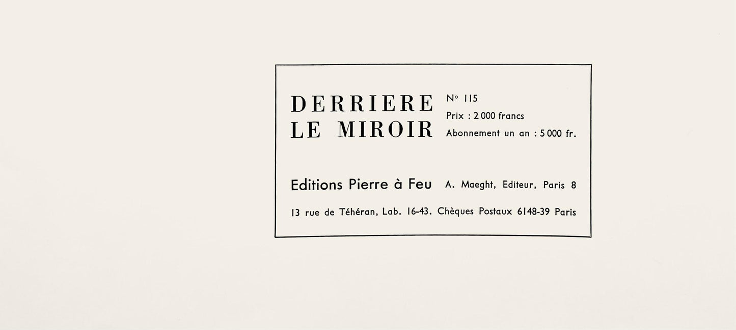 Georges Braque, Ciel Gris Ii (Maeght 1033), Derrire Le Miroir, Lithograph