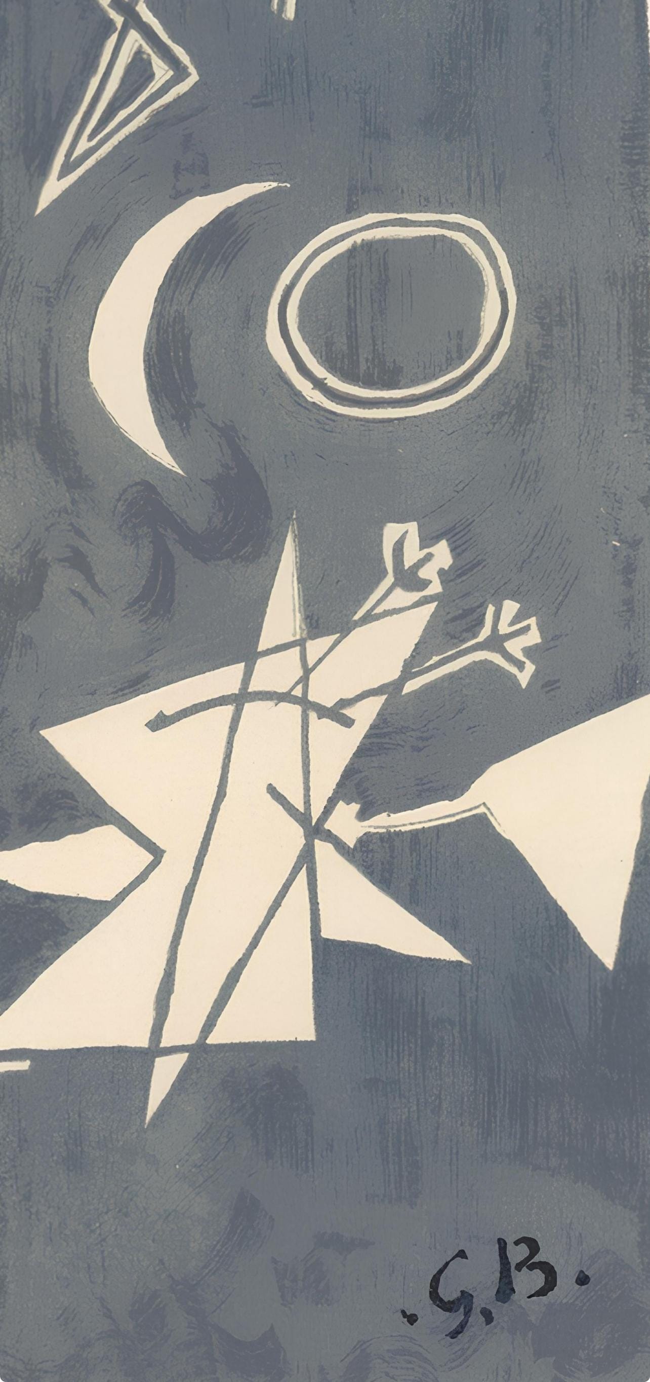 Georges Braque, Ciel Gris Ii (Maeght 1033), Derrire Le Miroir, Lithograph
