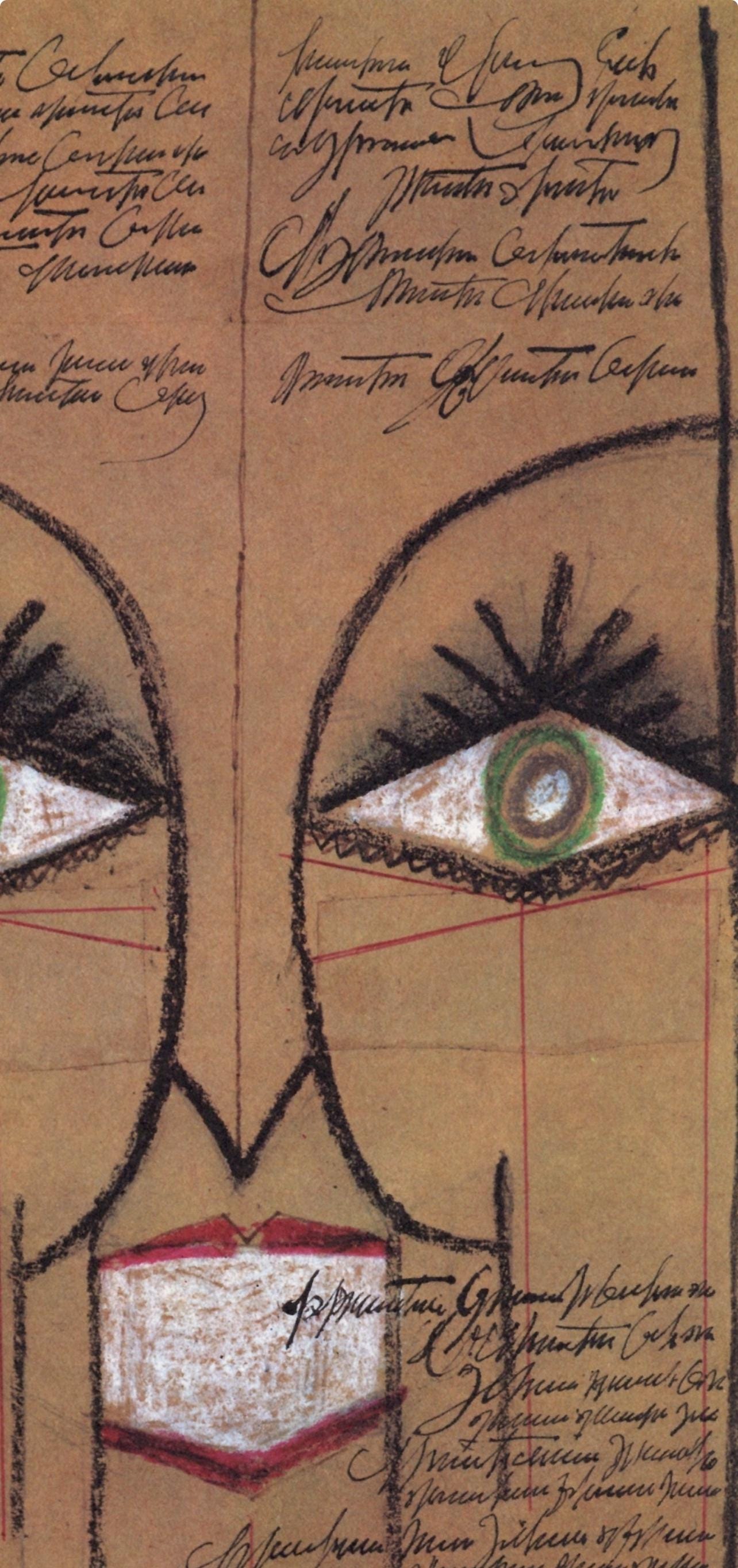 Saul Steinberg, Composition, Derrire Le Miroir, Lithograph