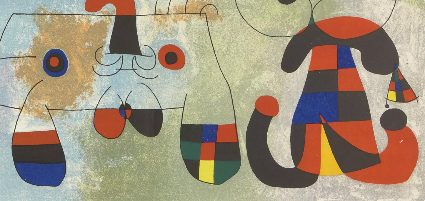 Joan Mir, Composition (Mourlot 1708), Derrire Le Miroir, Lithograph