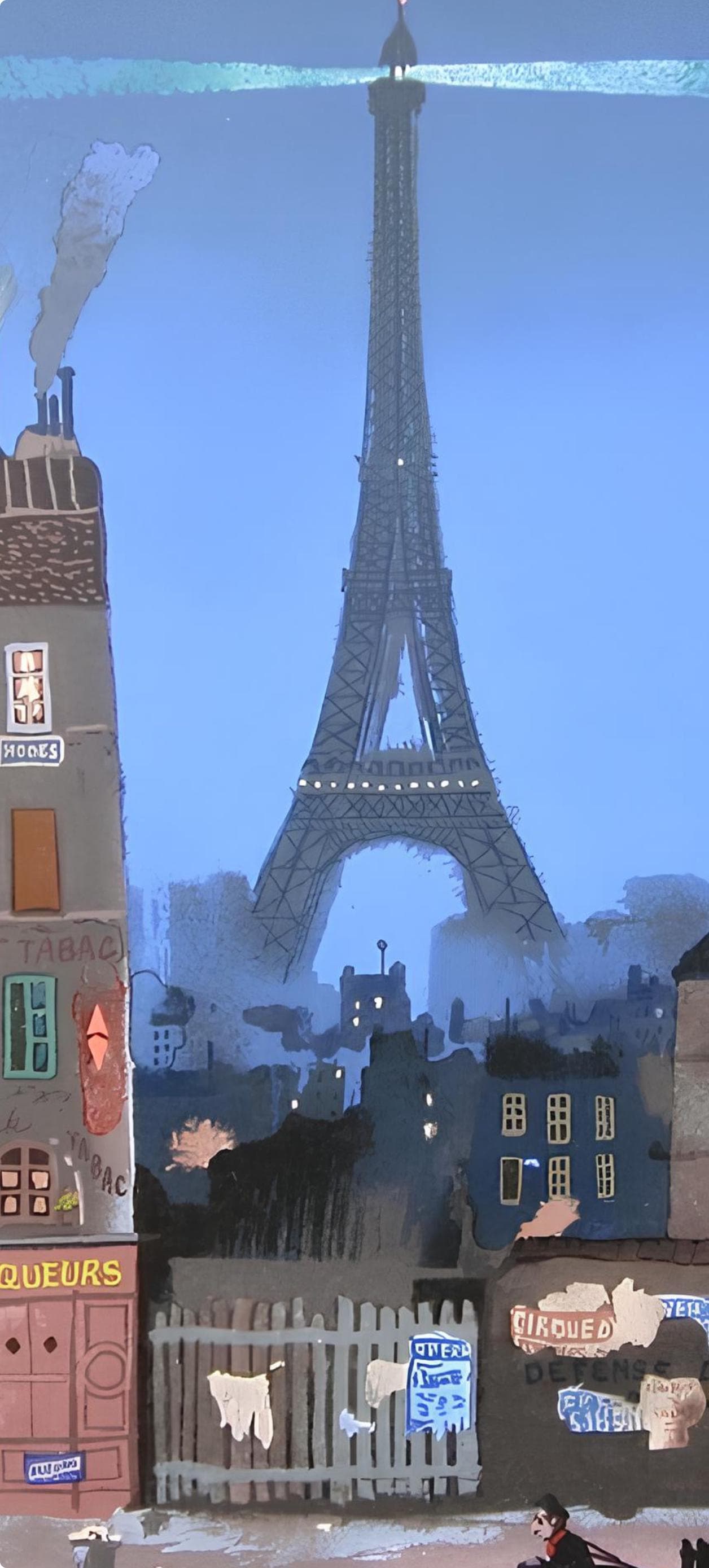 Michel Delacroix, Tour Eiffel Le Soir, Lithograph