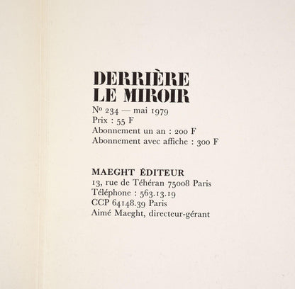 Antoni Tpies, Composition, Derrire Le Miroir, Lithograph