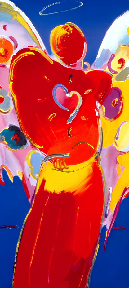 Peter Max, Angel With Heart Iii, 2000, Hand Signed, Official Edition Offset Lithograph