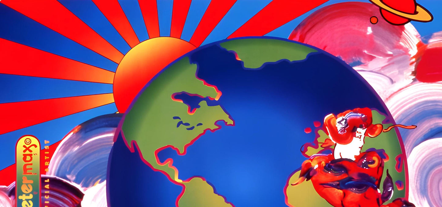 Peter Max, Earth Day, 1995, Hand Signed, Official Edition Offset Lithograph