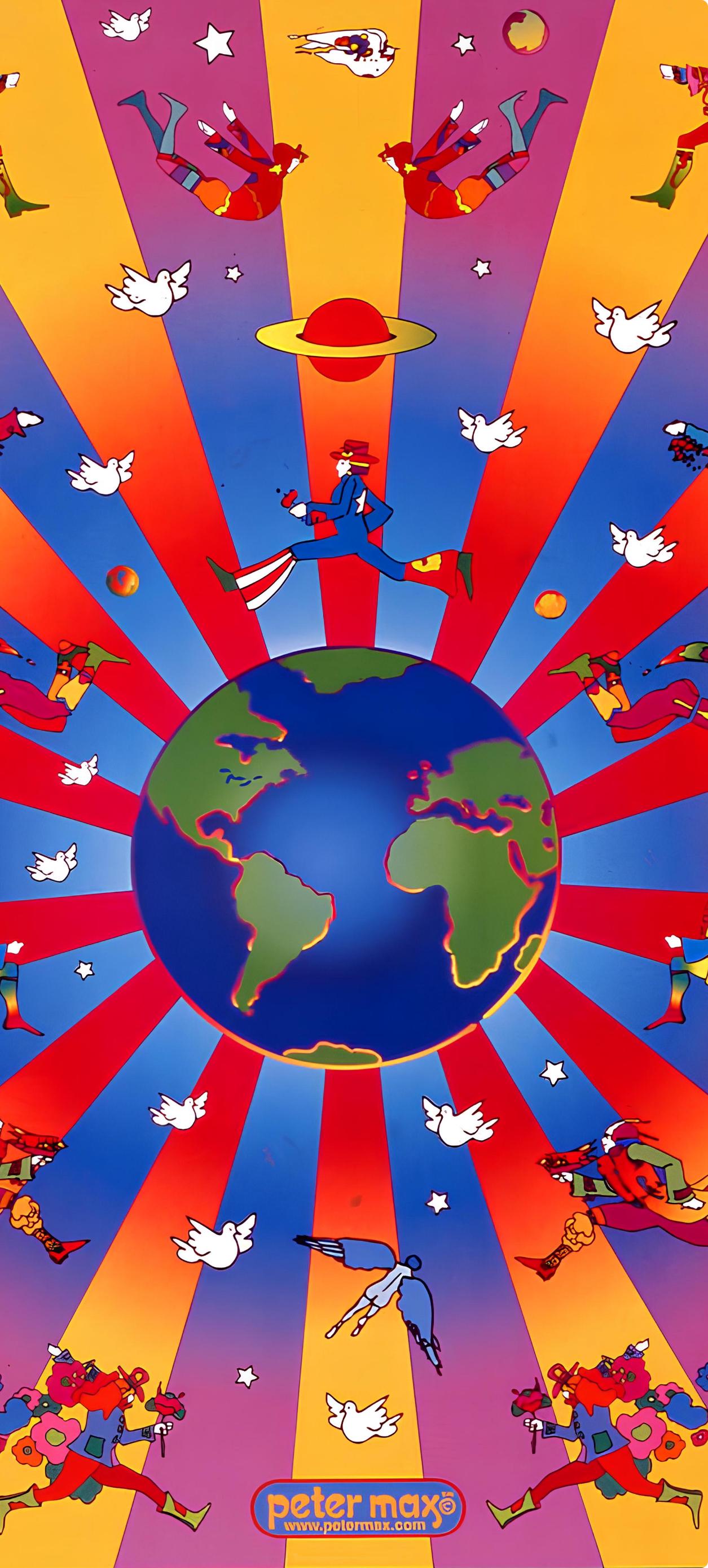 Peter Max, Earth Day, 2000, Hand Signed, Official Edition Offset Lithograph