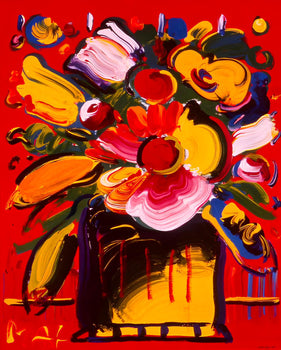 Peter Max, Abstract Flowers, 1999, Hand Signed, Official Edition Offset Lithograph