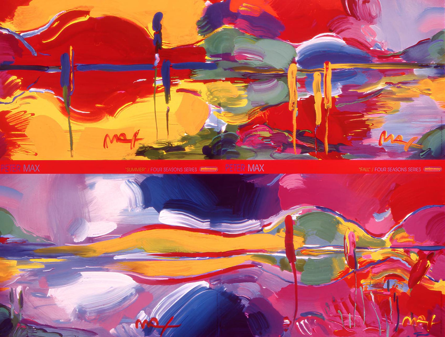 Peter Max, Four Seasons Series, 2000, Hand Signed, Official Edition Offset Lithograph