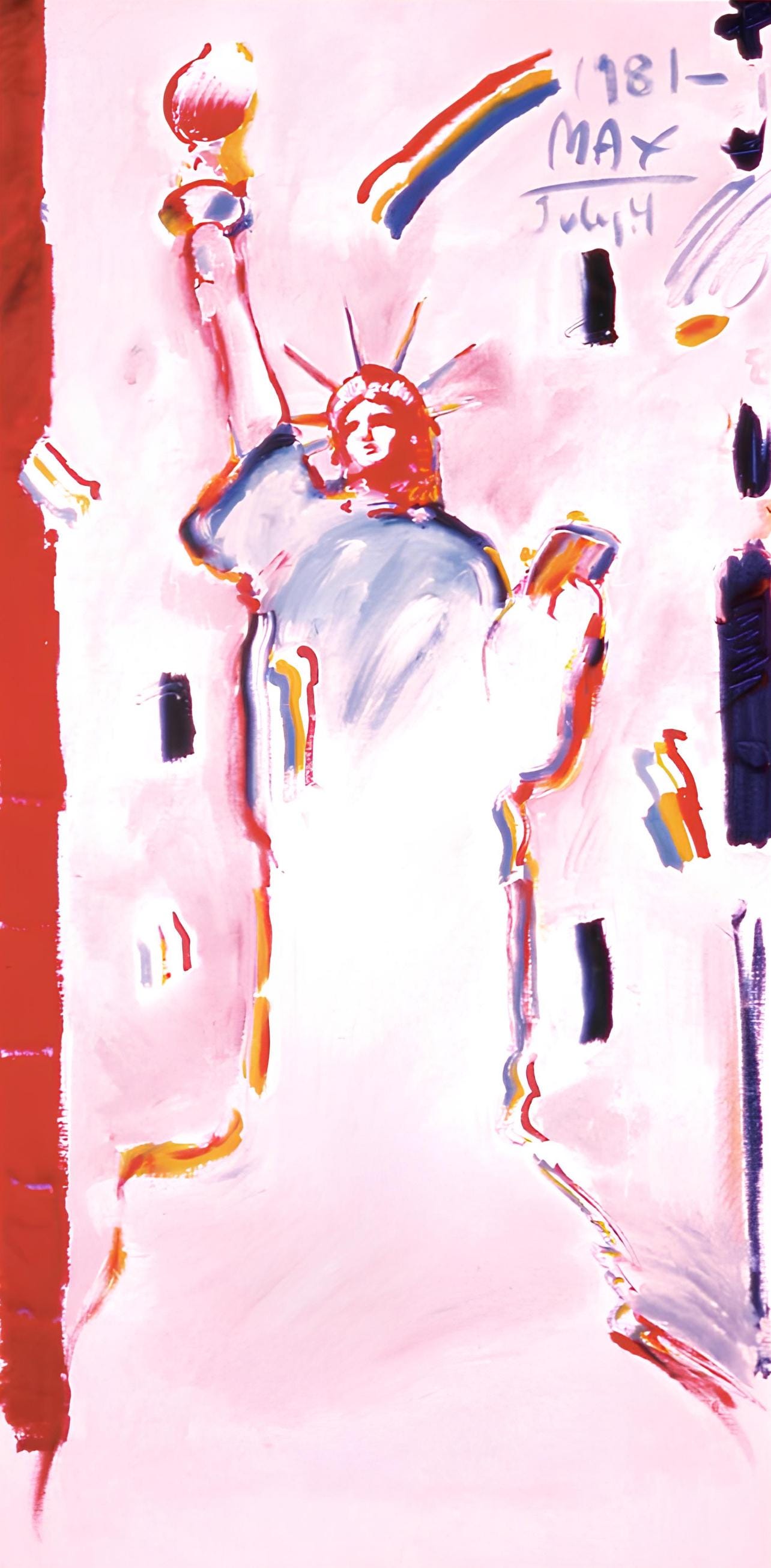 Peter Max, Statue Of Liberty Ii, 2000, Hand Signed, Official Edition Offset Lithograph