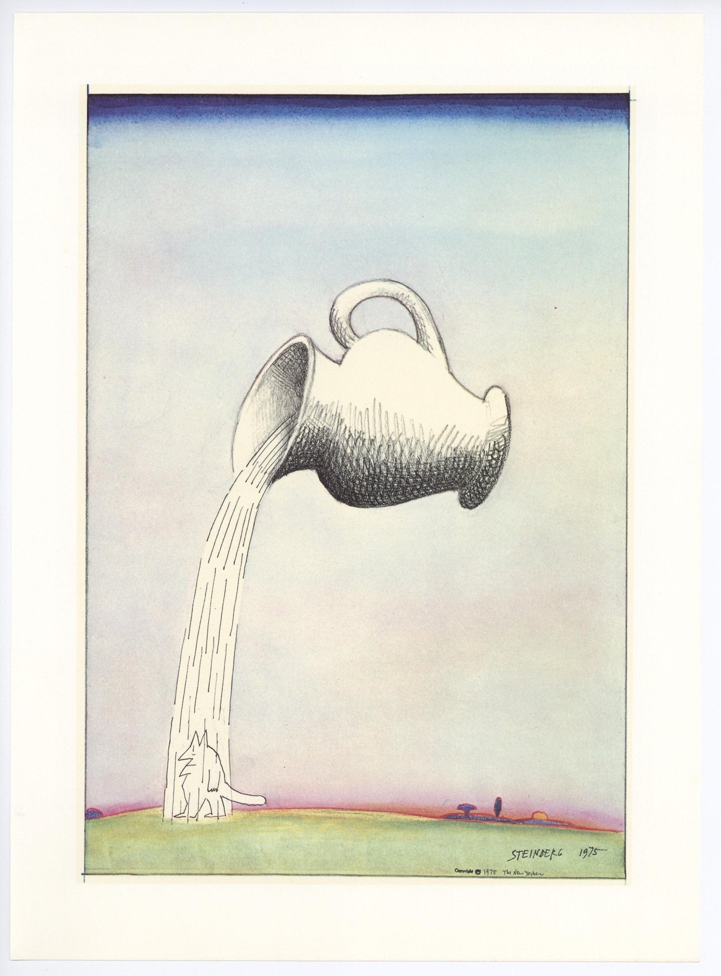 Saul Steinberg, Composition, Derrire Le Miroir, Lithograph
