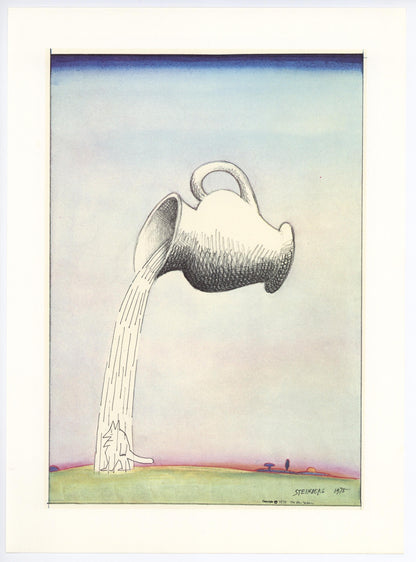 Saul Steinberg, Composition, Derrire Le Miroir, Lithograph