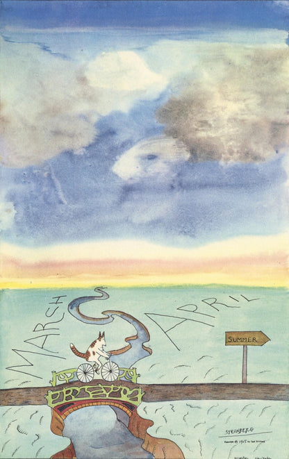 Saul Steinberg, Composition, Derrire Le Miroir, Lithograph