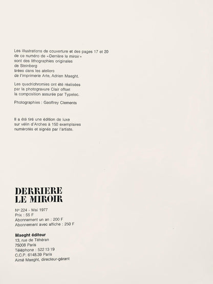 Saul Steinberg, Composition, Derrire Le Miroir, Lithograph