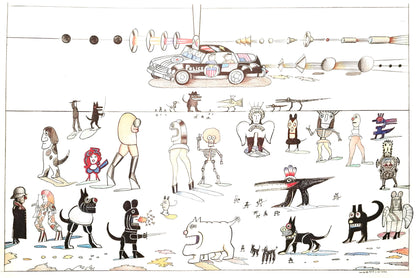 Saul Steinberg, Composition, Derrire Le Miroir, Lithograph