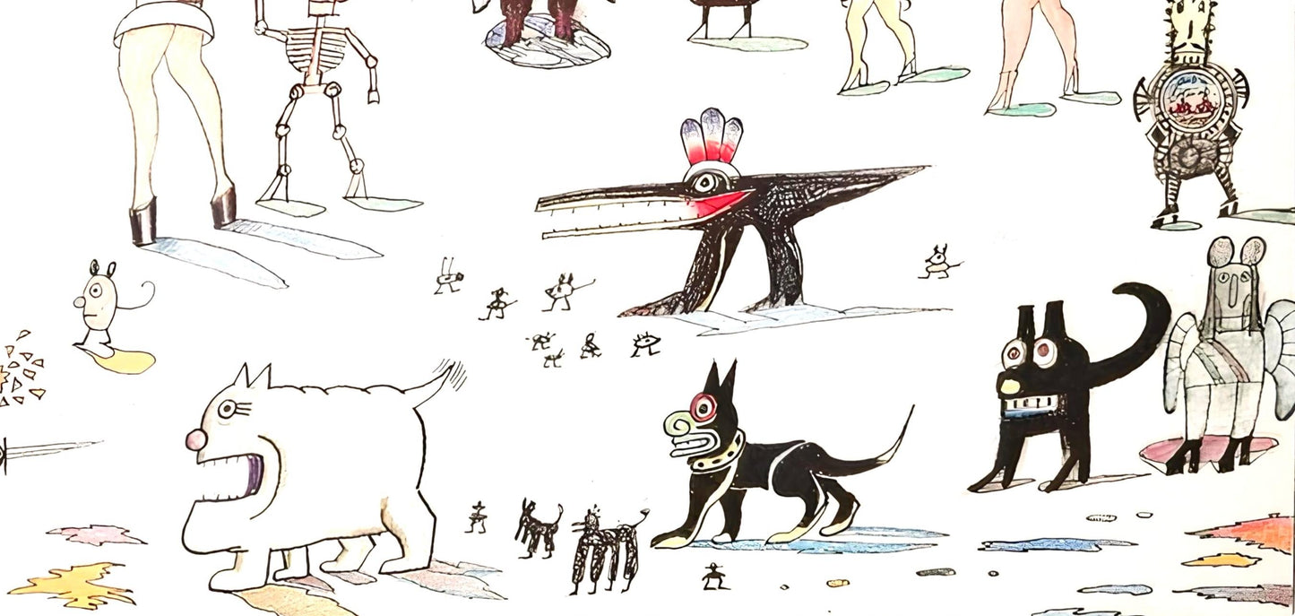 Saul Steinberg, Composition, Derrire Le Miroir, Lithograph