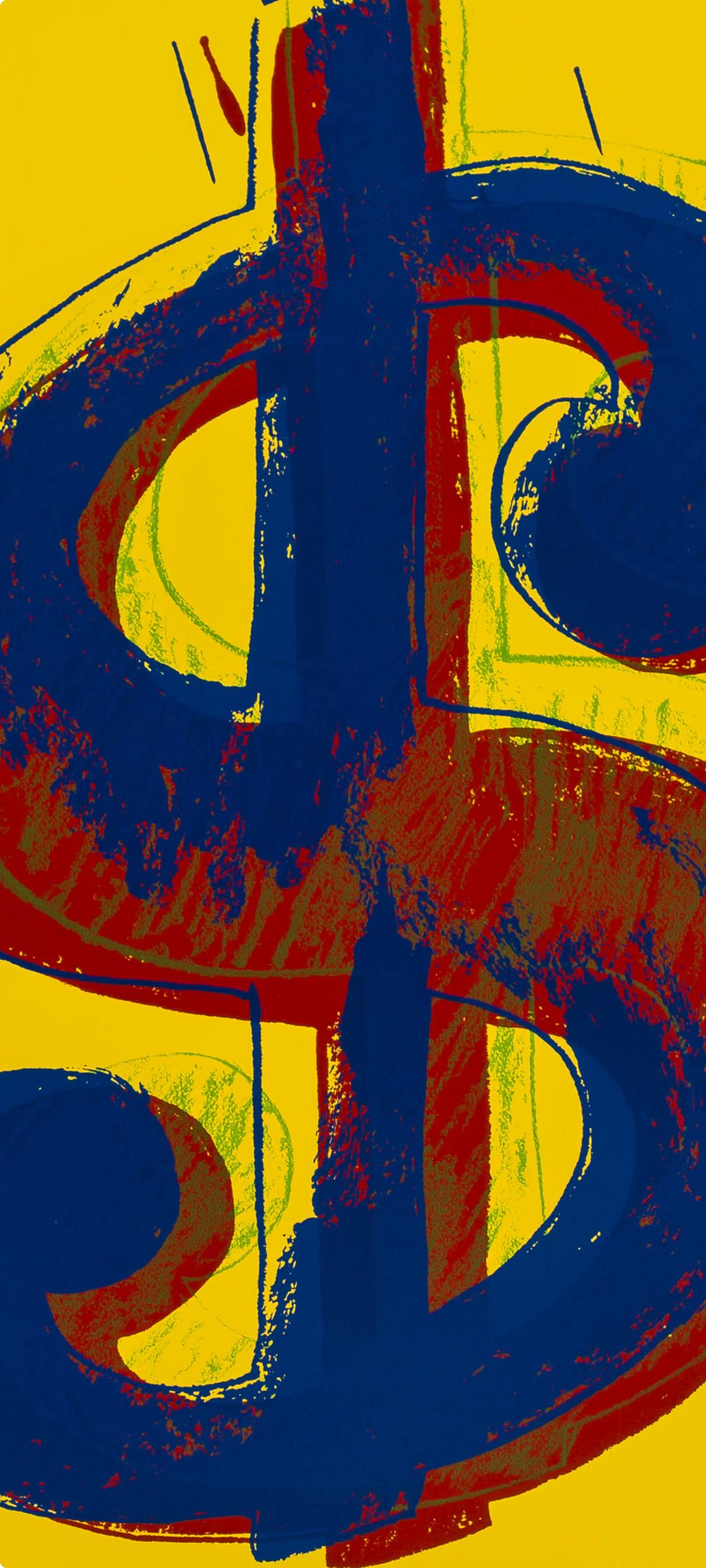 Andy Warhol, Dollar Sign, Yellow, Official, Sunday B. Morning, Silkscreen