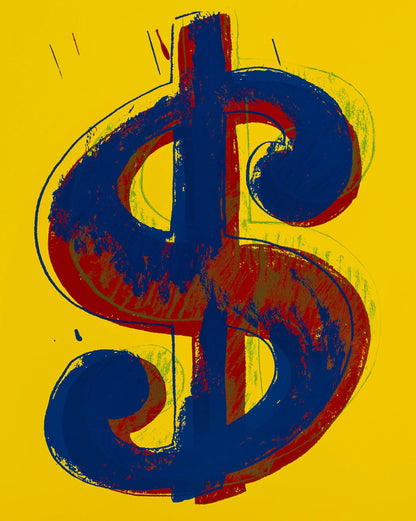 Andy Warhol, Dollar Sign, Red, Yellow, Green, Blue, Suite Of Four, Official, Sunday B. Morning,