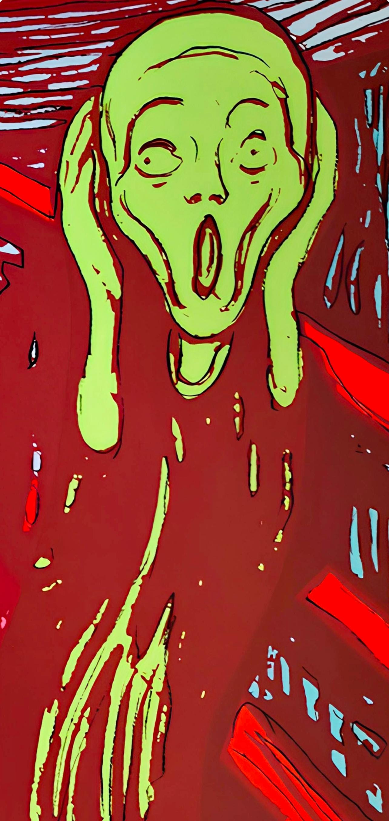 Andy Warhol, The Scream (After Edvard Munch), Green, Official, Sunday B. Morning, Silkscreen