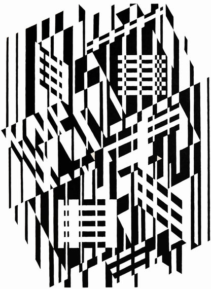 Victor Vasarely, Composition, Linaires, Hliogravure