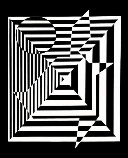 Victor Vasarely, Composition, Linaires, Hliogravure