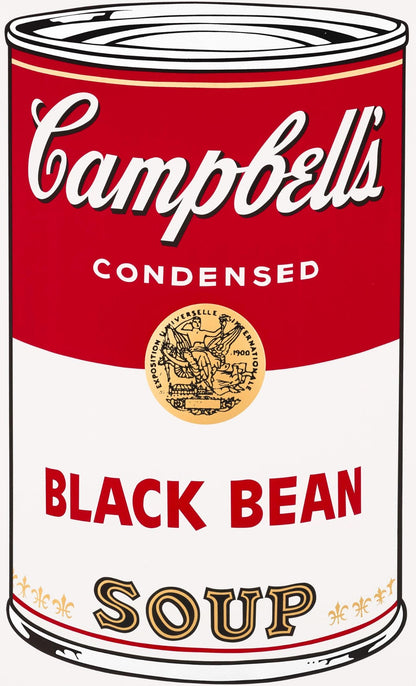 Andy Warhol, Campbells Soup, Black Bean, Official Edition, Sunday B. Morning, Silkscreen
