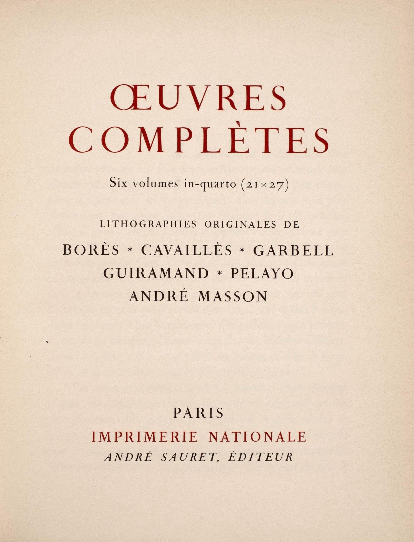 Andr Masson, Composition, Uvres Compltes D'Albert Camus, Lithograph