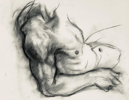 Ian Hornak, Renaissance Male Nude Figure Study, 1963, Original Drawing