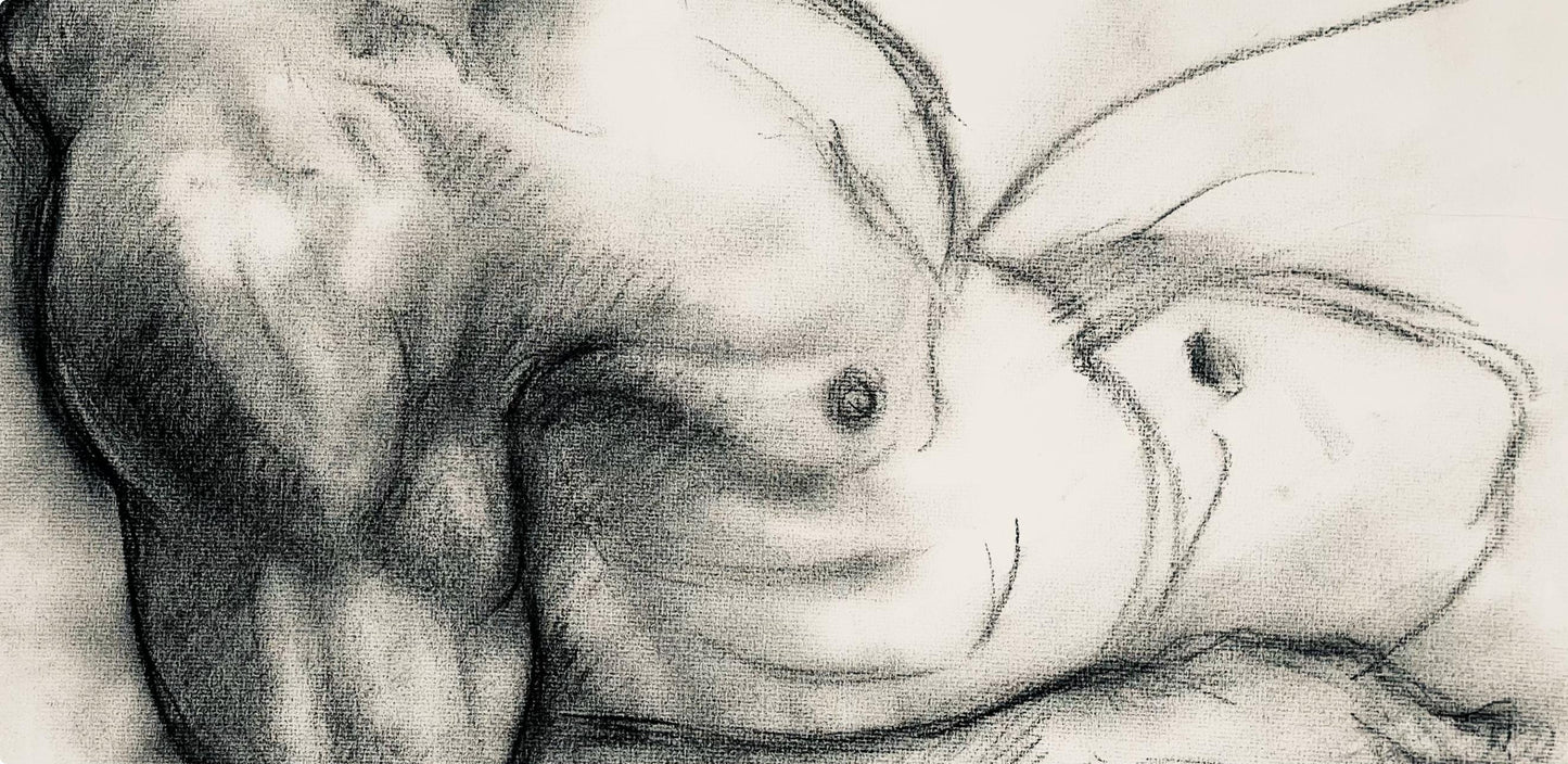 Ian Hornak, Renaissance Male Nude Figure Study, 1963, Original Drawing