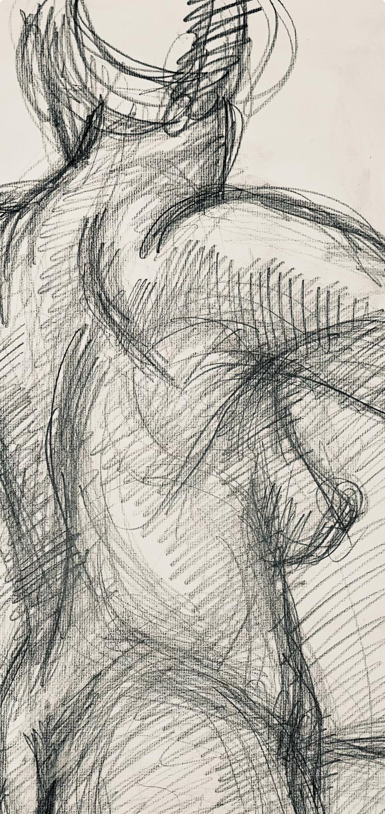 Ian Hornak, Renaissance Female Nude Figure Study, 1963, Original Drawing