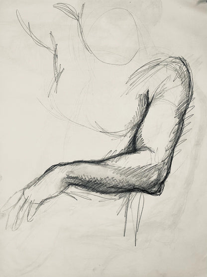 Ian Hornak, Renaissance Male Nude Figure Study, 1963, Original Drawing
